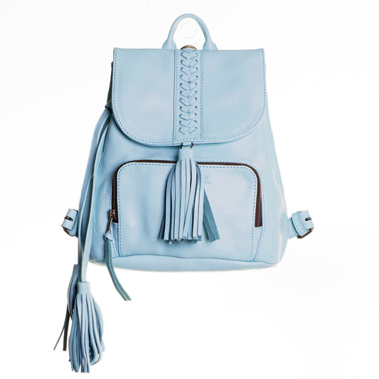 MINI BACKPACK -  FULL LEATHER - SKY BLUE