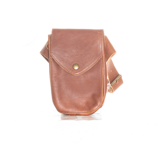 REVIVED HIP SATCHEL - FULL LEATHER - CAFE
