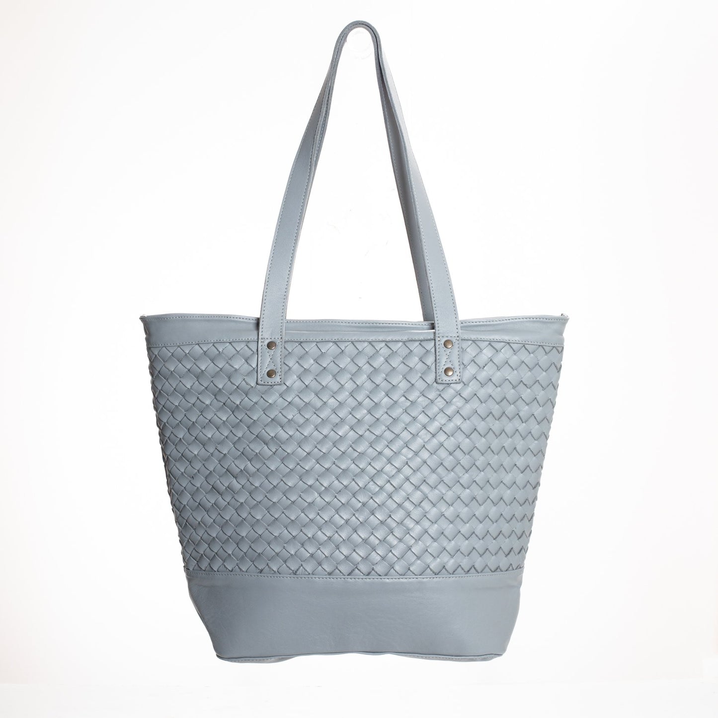 HANDWOVEN CESTA TOTE - FULL LEATHER COLLECTION - GREY