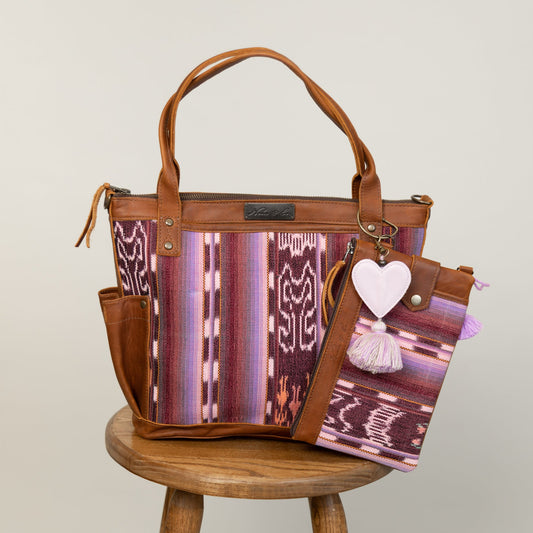 THE PERFECT BAG MEDIUM - ARTISAN COLLECTION - HYACINTH - CAFE LEATHER