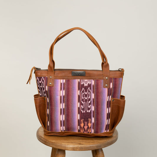 THE PERFECT BAG MEDIUM - ARTISAN COLLECTION - HYACINTH - CAFE LEATHER