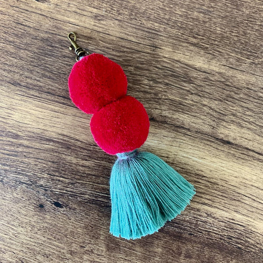 DOUBLE SCOOP POM - ACCESSORIES COLLECTION - CRIMSON & SAGE
