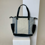 OG REVIVAL CONVERTIBLE DAY BAG MEDIUM - UPCYCLED DENIM - SLATE LEATHER