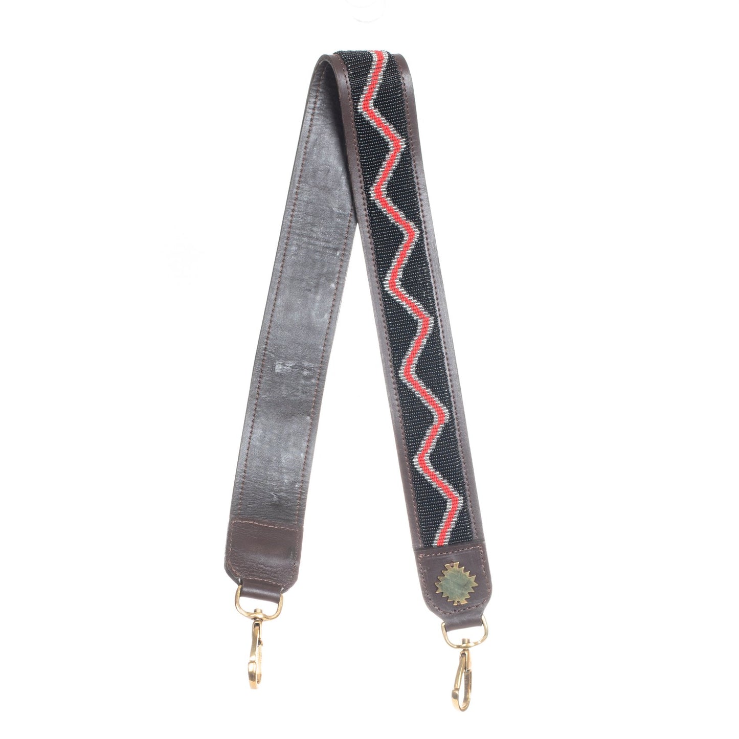 Beaded Purse Strap- Black/Red