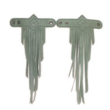 MINI DIAMANTE FRINGE TASSEL - MEXICO COLLECTION - JADE LEATHER - SET OF 2
