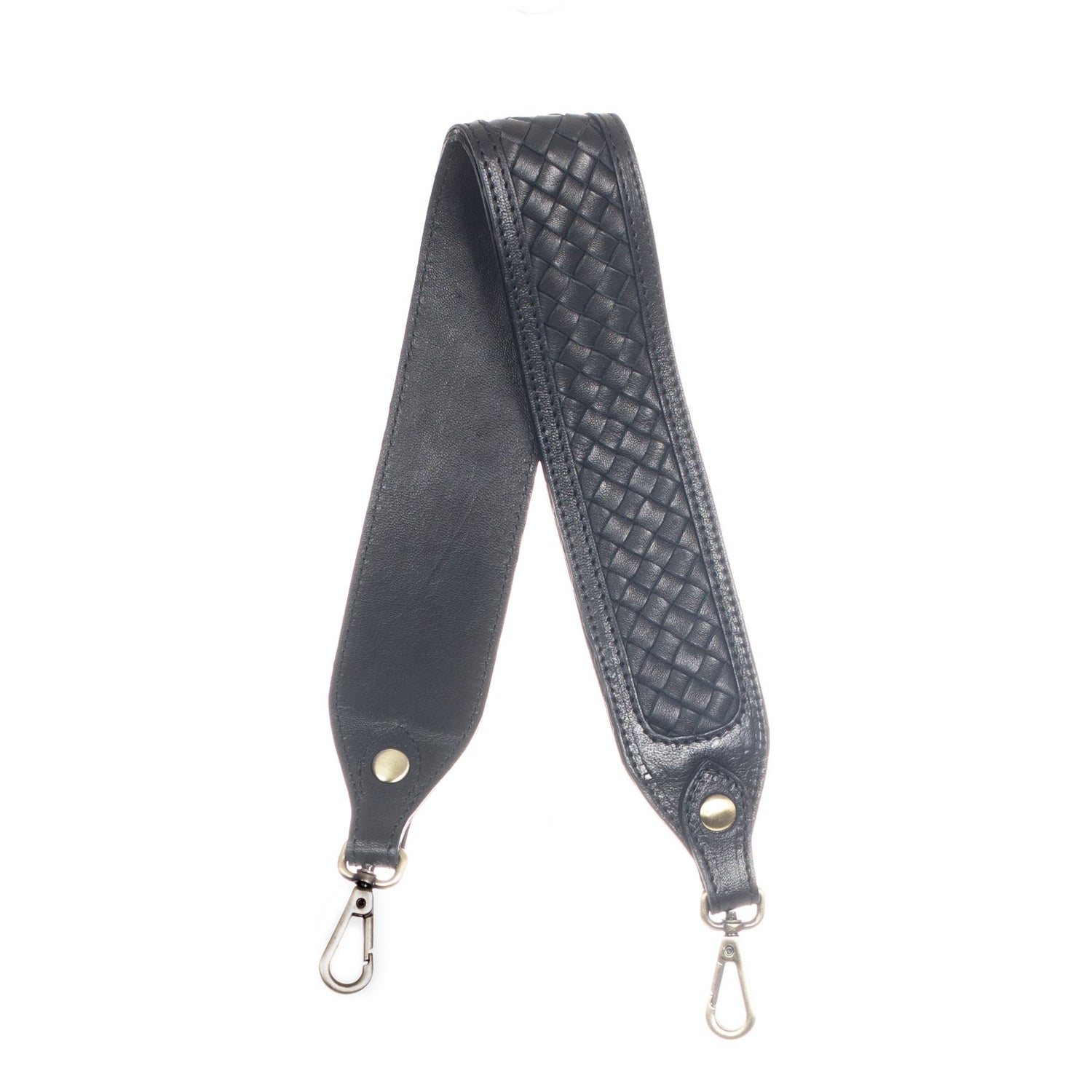 SHOULDER STRAP MOROCCO WOVEN BLACK LEATHER Nena Co