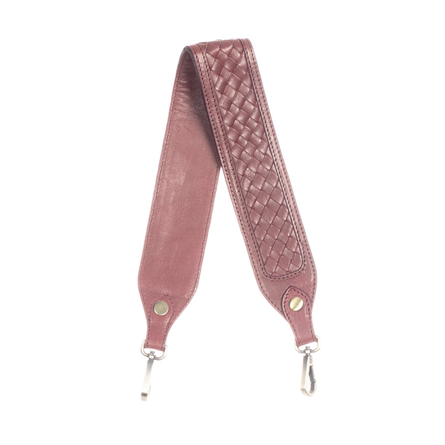 SHOULDER STRAP - MOROCCO WOVEN LEATHER - CABERNET