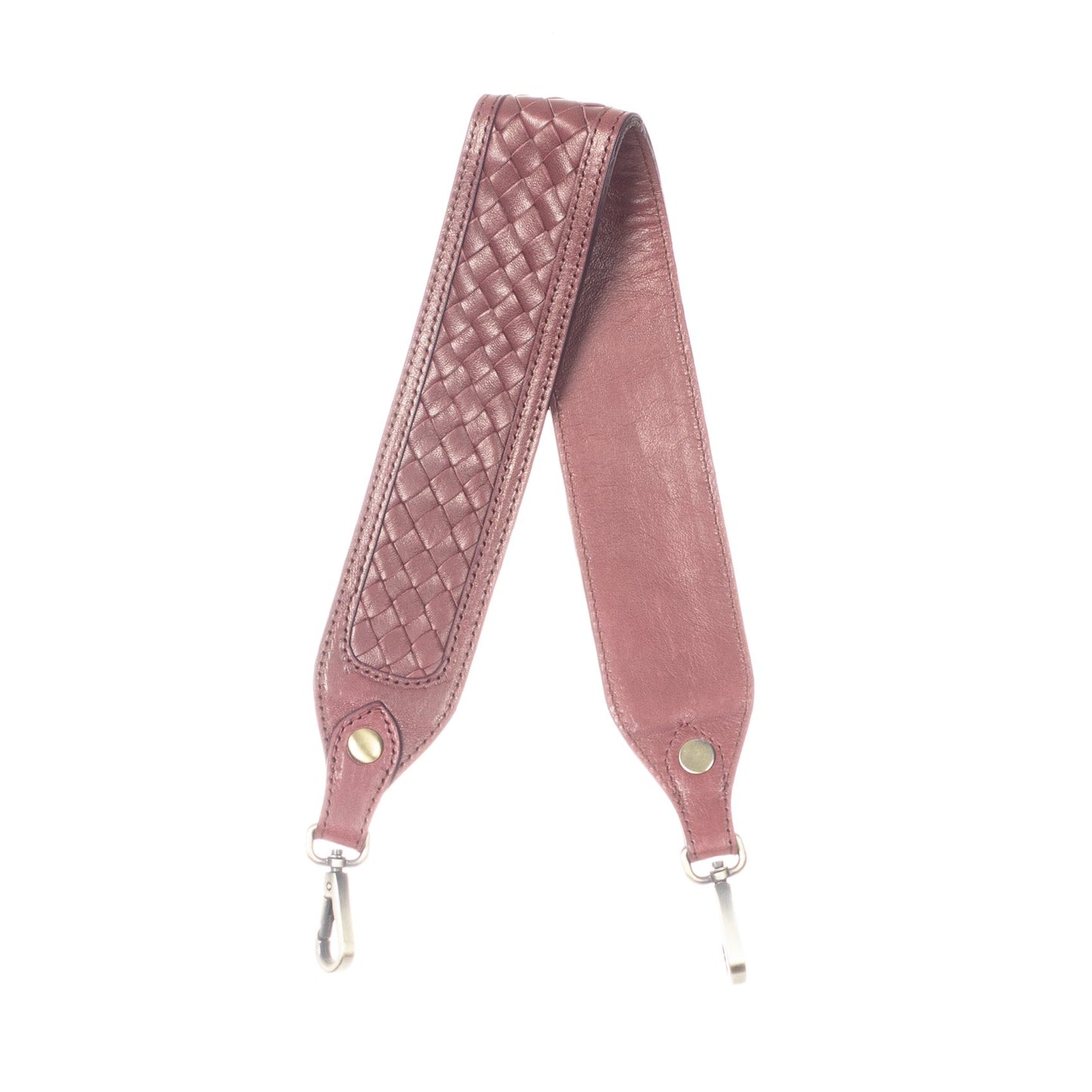 SHOULDER STRAP - MOROCCO WOVEN LEATHER - CABERNET