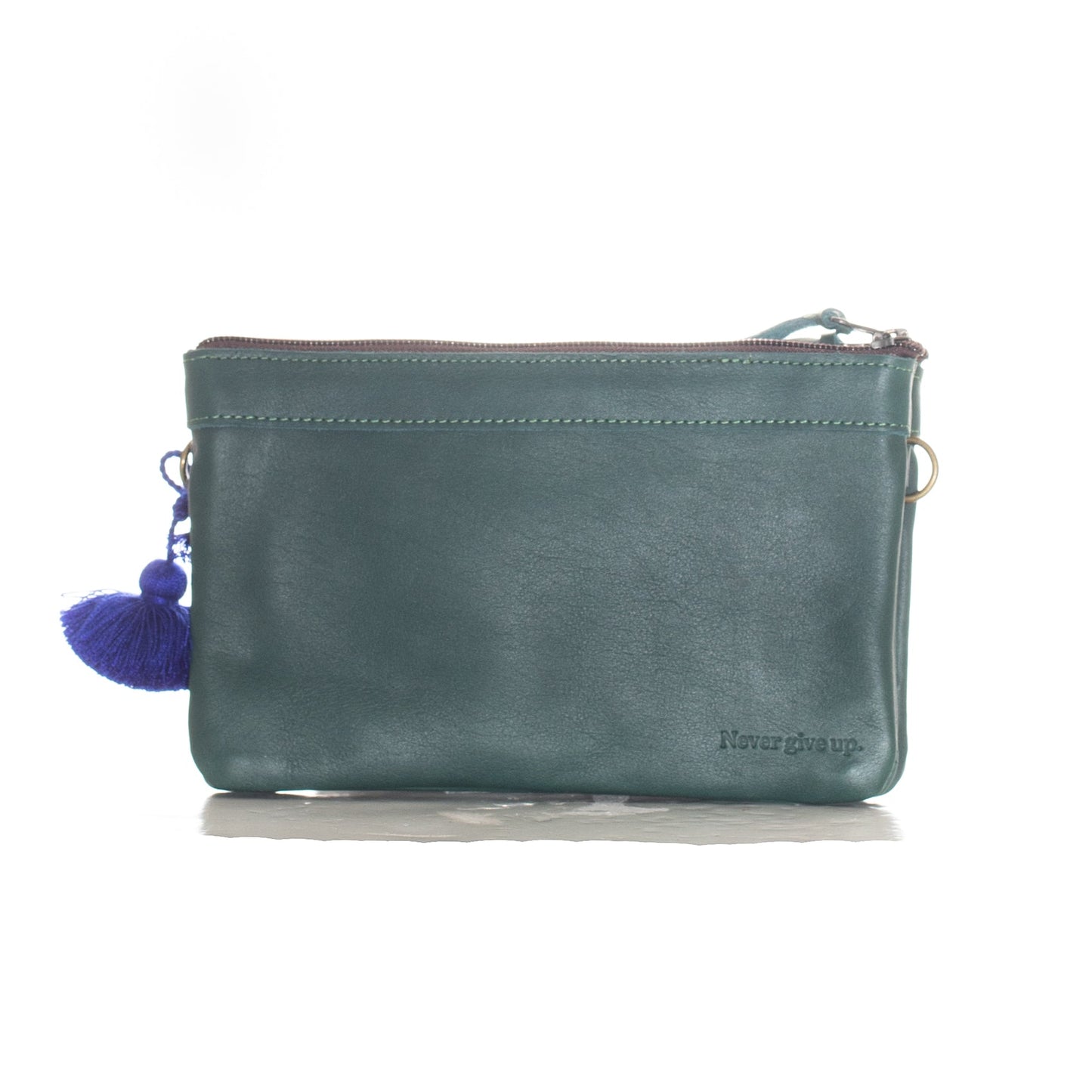 DOUBLE  PERFECT CLUTCH - FULL LEATHER COLLECTION - EVERGREEN LEATHER
