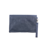 ALI'S STASH - FOLD OVER CLUTCH - BLACK & COBALT - NO. A-10015
