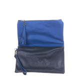 ALI'S STASH - FOLD OVER CLUTCH - BLACK & COBALT - NO. A-10015