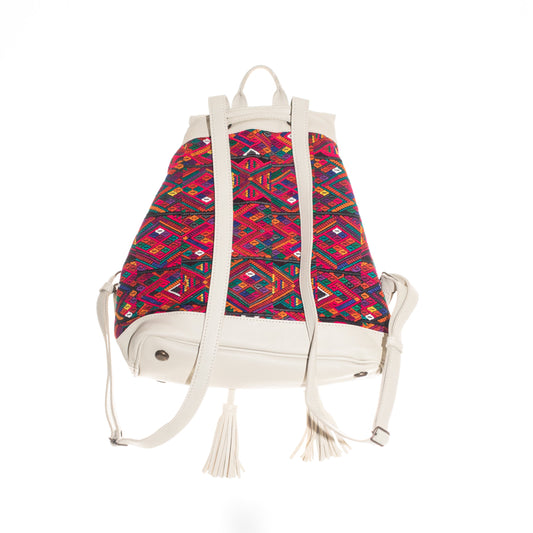 DRAWSTRING BUCKET BACKPACK - OOAK - BONE - NO. 24254