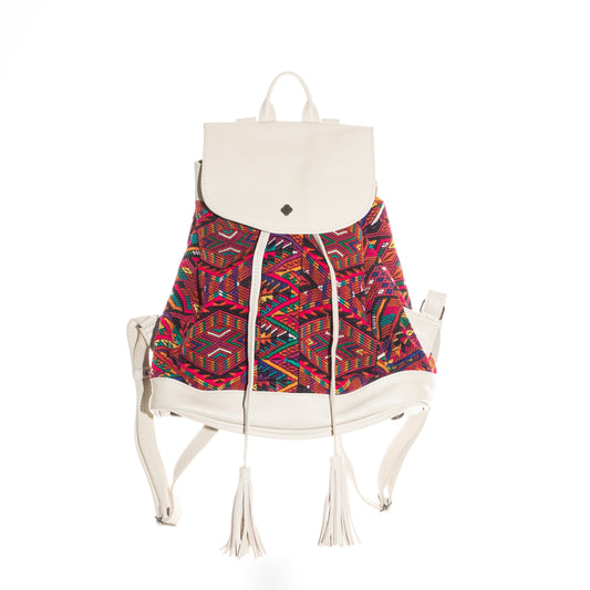 DRAWSTRING BUCKET BACKPACK - OOAK - BONE - NO. 24264