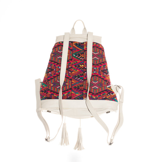 DRAWSTRING BUCKET BACKPACK - OOAK - BONE - NO. 24264