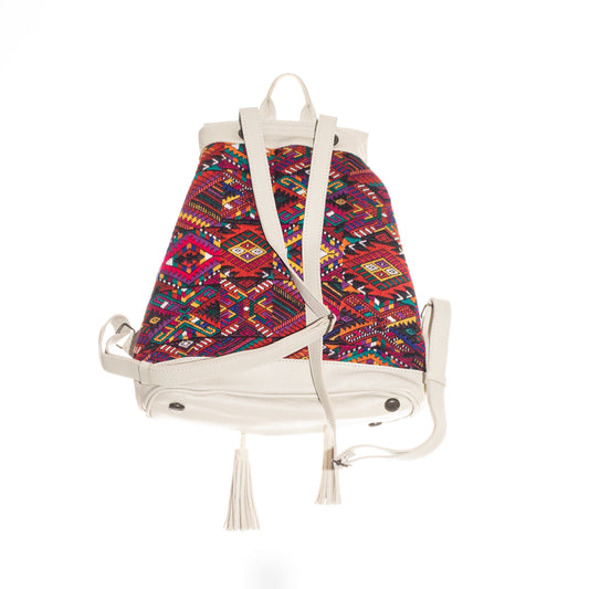 DRAWSTRING BUCKET BACKPACK - OOAK - BONE - NO. 24270
