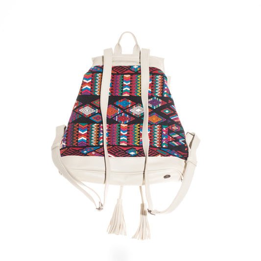 DRAWSTRING BUCKET BACKPACK - OOAK - BONE - NO. 24276