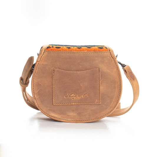 SIDEKICK SADDLE BAG - MEXICO COLLECTION - OOAK TEXTILE - TOBACCO LEATHER - NO. 18064