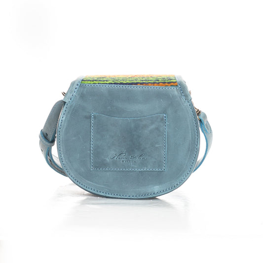 SIDEKICK SADDLE BAG - MEXICO COLLECTION - OOAK TEXTILE - TYPHOON LEATHER - NO. 18392