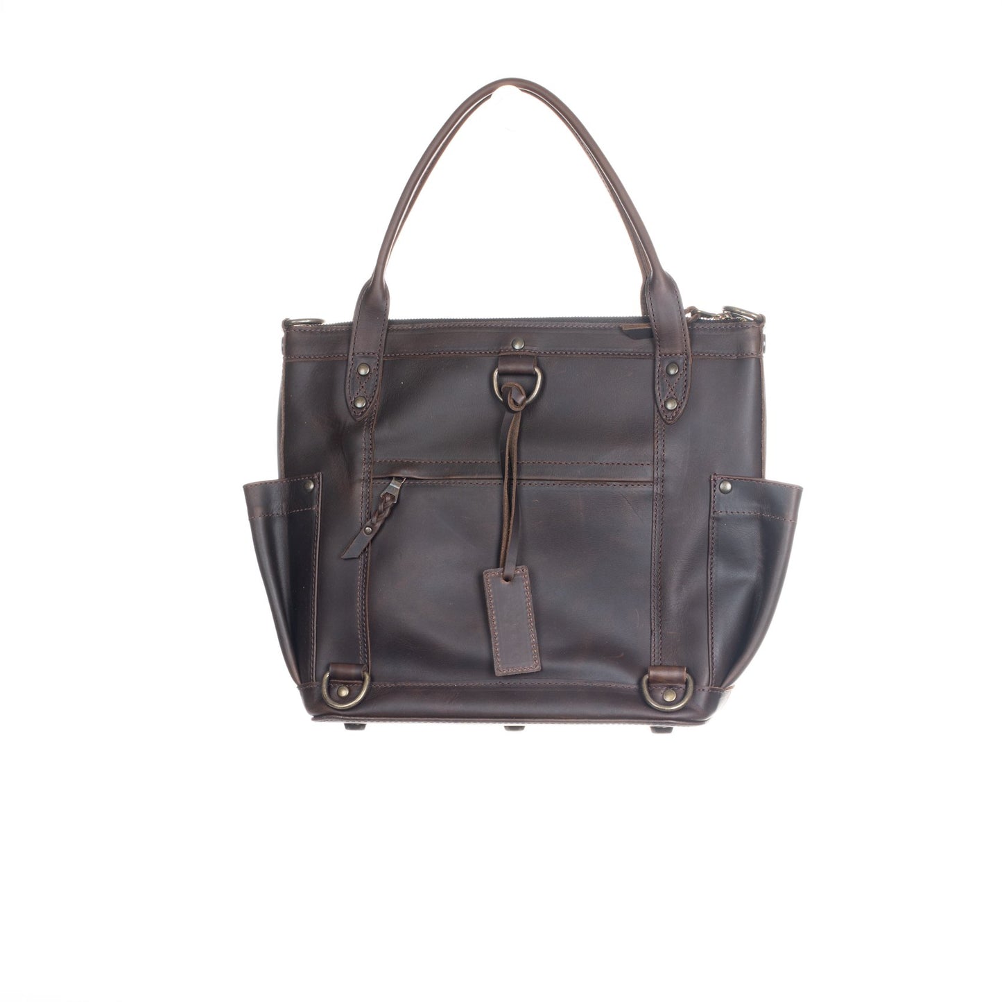 THE PERFECT BAG MEDIUM - MEXICO COLLECTION - HANDWOVEN FRONT NO. 93128 - PAINTHORSE TUMBLED LEATHER