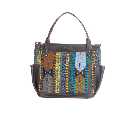 THE PERFECT BAG MEDIUM - MEXICO COLLECTION - HANDWOVEN FRONT NO. 93134 - PAINTHORSE TUMBLED LEATHER
