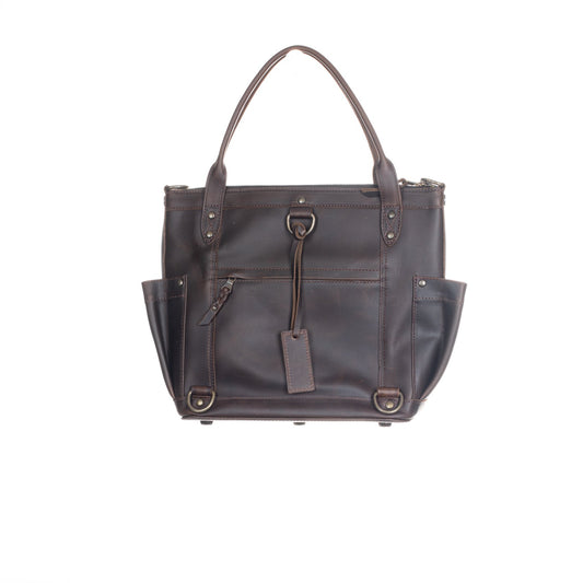 THE PERFECT BAG MEDIUM - MEXICO COLLECTION - HANDWOVEN FRONT NO. 93172 - PAINTHORSE TUMBLED LEATHER