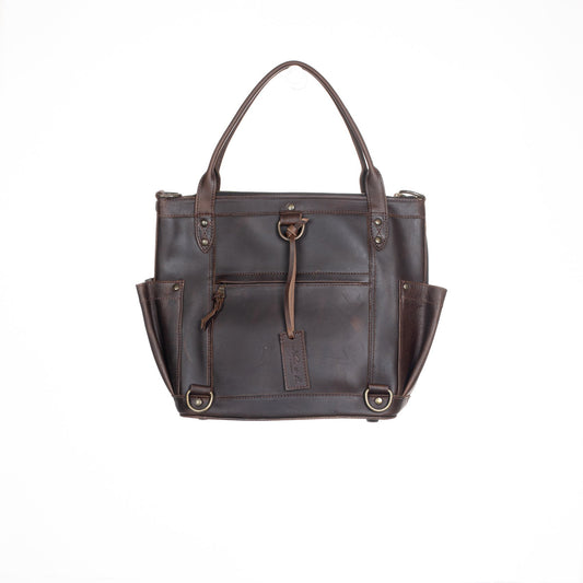 THE PERFECT BAG MEDIUM - MEXICO COLLECTION - HANDWOVEN FRONT NO. 98980 - PAINTHORSE TUMBLED LEATHER