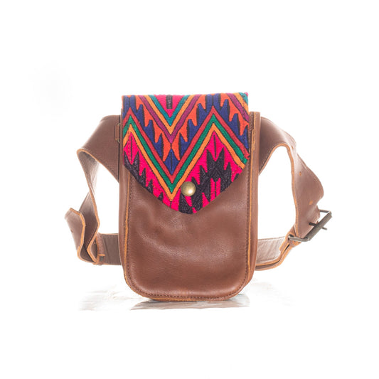 REVIVED HIP SATCHEL - OOAK HUIPIL - CAFE - NO. 23642