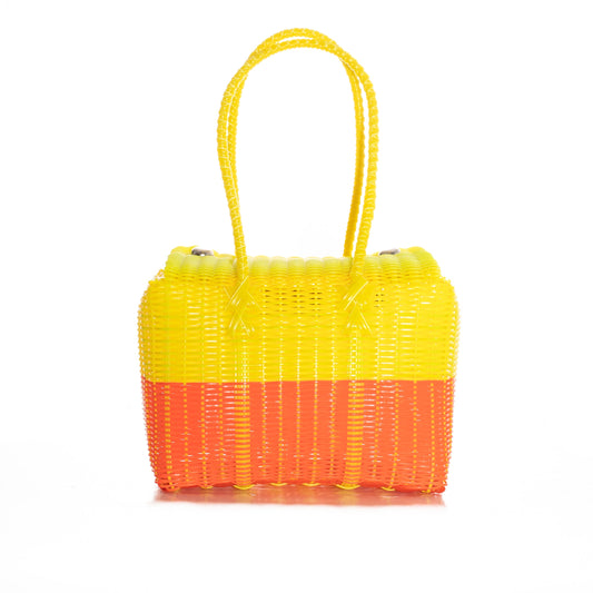 WOVEN UPCYCLED SQUARE TOTE - MEDIUM - OOAK - NO. 24816