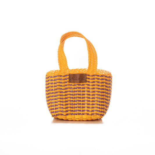 WOVEN UPCYCLED OPEN TOTE - SMALL - ZERO WASTE COLLECTION - OOAK - NO. 25158