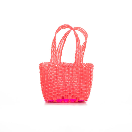 WOVEN UPCYCLED OPEN TOTE - SMALL - ZERO WASTE COLLECTION - OOAK - NO. 25184
