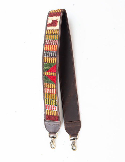 HANDWOVEN BAG STRAP - MEXICO COLLECTION - PAINTHORSE TUMBLED LEATHER NO. 86090