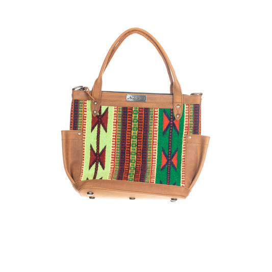 THE PERFECT BAG MEDIUM - MEXICO COLLECTION - HANDWOVEN FRONT NO. 87712 - TOBACCO LEATHER