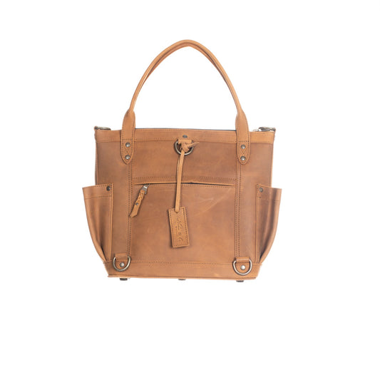 THE PERFECT BAG MEDIUM - MEXICO COLLECTION - HANDWOVEN FRONT NO. 87712 - TOBACCO LEATHER