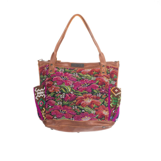 THE PERFECT BAG MEDIUM - OOAK VINTAGE TEXTILE - CAFE - NO. 82062