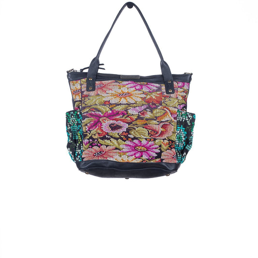 THE PERFECT BAG MEDIUM - OOAK VINTAGE TEXTILE - BLACK - NO. 33590