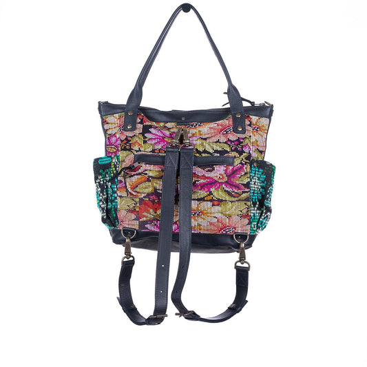 THE PERFECT BAG MEDIUM - OOAK VINTAGE TEXTILE - BLACK - NO. 33590