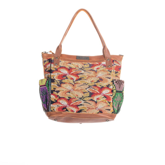 THE PERFECT BAG MEDIUM - OOAK VINTAGE TEXTILE - CAFE - NO. 84434