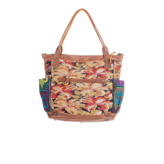 THE PERFECT BAG MEDIUM - OOAK VINTAGE TEXTILE - CAFE - NO. 84434