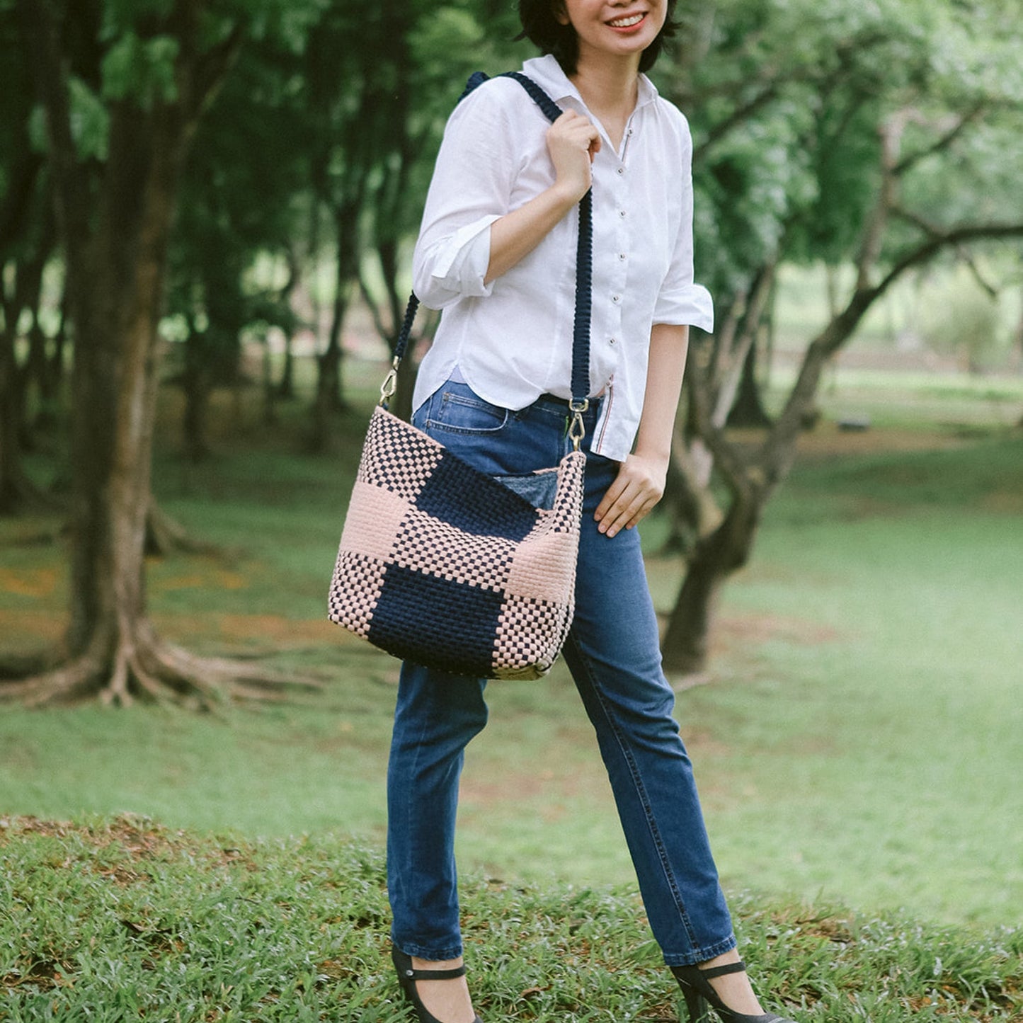 NARRA CROSS BODY BAG STRAP - PHILIPPINES COLLECTION - NAVY