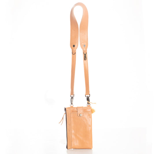 THE EVERYTHING CLUTCH + UTILITY STRAP SET - FULL LEATHER COLLECTION - SANDSTONE