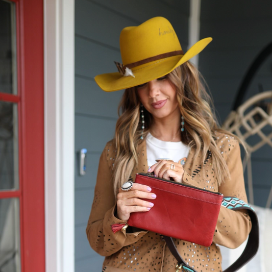 EVERYTHING CLUTCH - MEXICO - FULL LEATHER - ROUGE