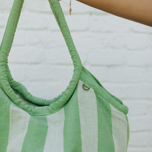 NENA X BUY GUIDE - VOYAGER BAG - CABANA STRIPE - MINT