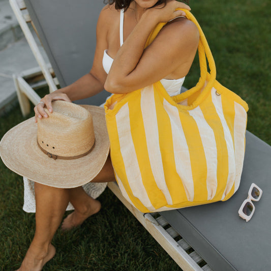 NENA X BUY GUIDE - VOYAGER BAG - CABANA STRIPE - YELLOW