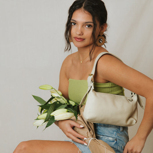 THE PERFECT BAGUETTE BAG - FULL LEATHER COLLECTION - BONE